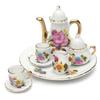 8Pcs 1:12 Dollhouse Miniature Dining Ware Porcelain Tea Set Dish Cup Plate