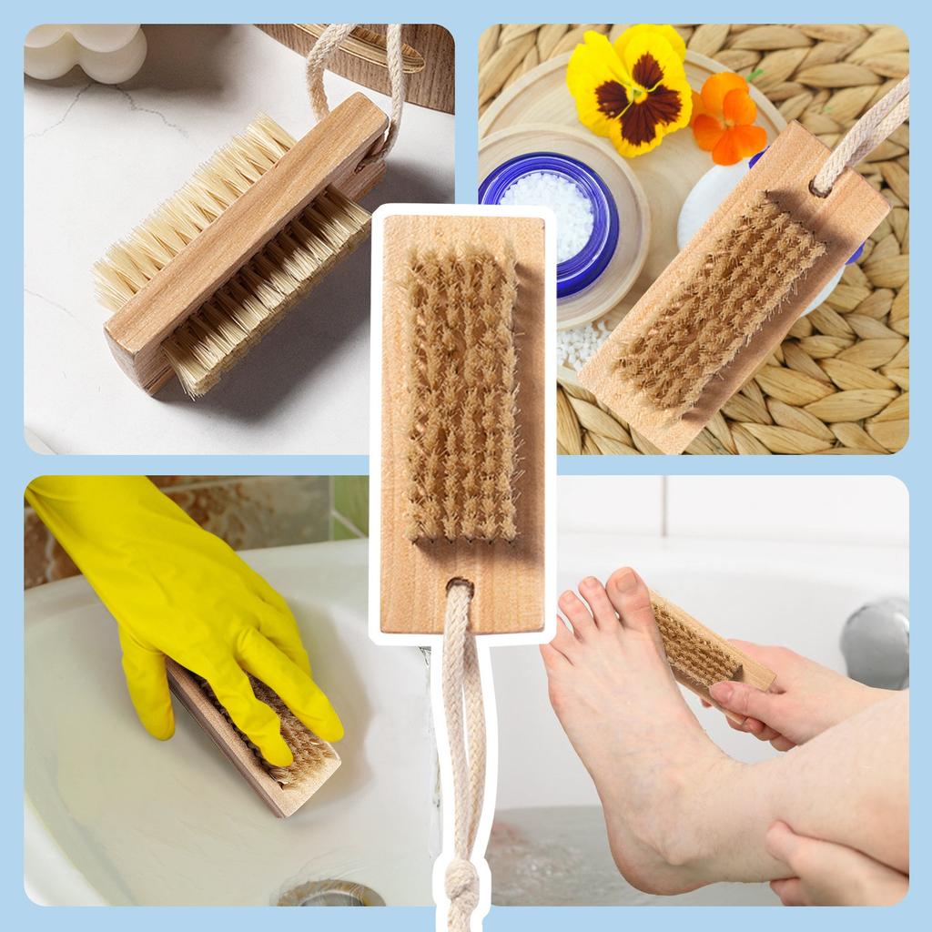 Hemu Pig Brush Double-sided Sideburns Body Brush Nail Brush