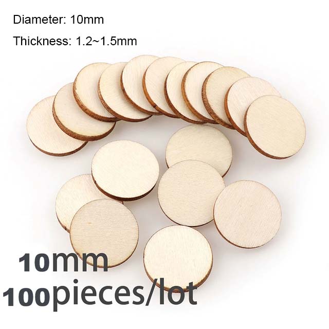 Diameter 1-10cm Natural Unfinished Round Wood Slices Circles Discs for DIY Wood Craft Painting Christmas Ornament Decoration