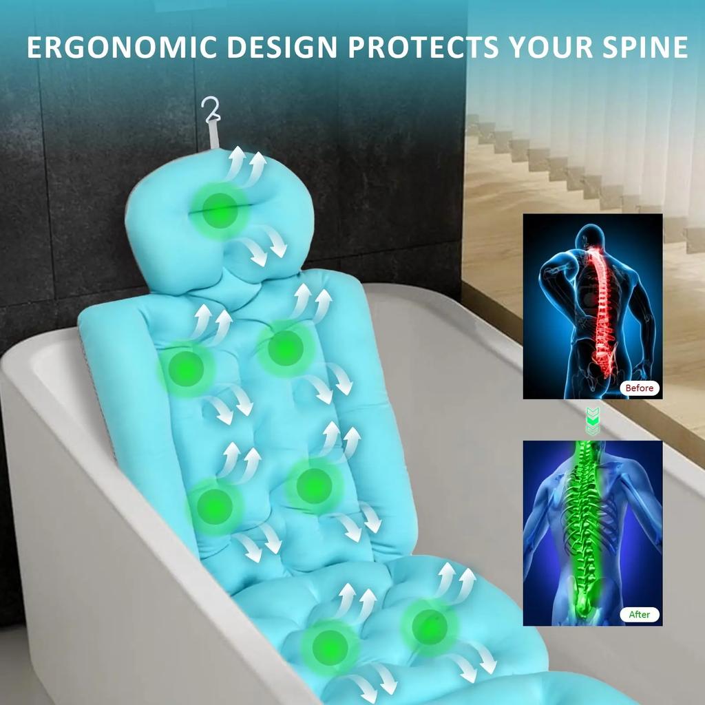 1 шт. Подушка для ванны на все тело, подушка для ванны, подушки для ванны с присосками, спа-подушка для ванны для поддержки головы, шеи, плеч и спины