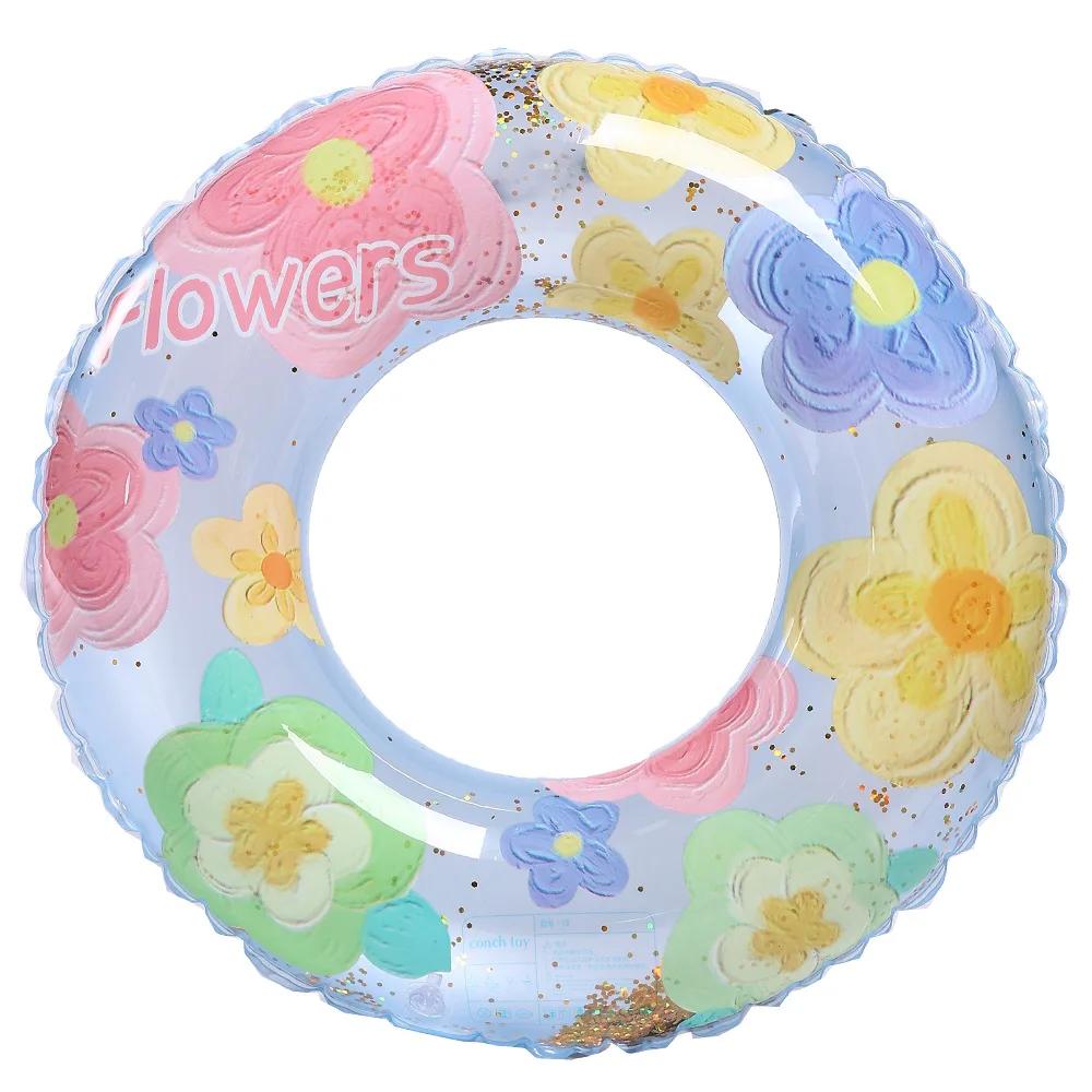 Spring Flowers Inflatable Toy Summer Swimming Ring Outdoor Pool Playing Inflatable Floating Water Toys for Kids Adults