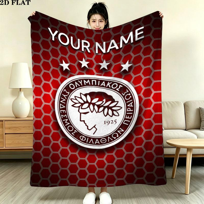 Custom Olympiacos F.C Blanket, High quality Comfortable for All Seasons, Home Decor, Warmth and Comfort