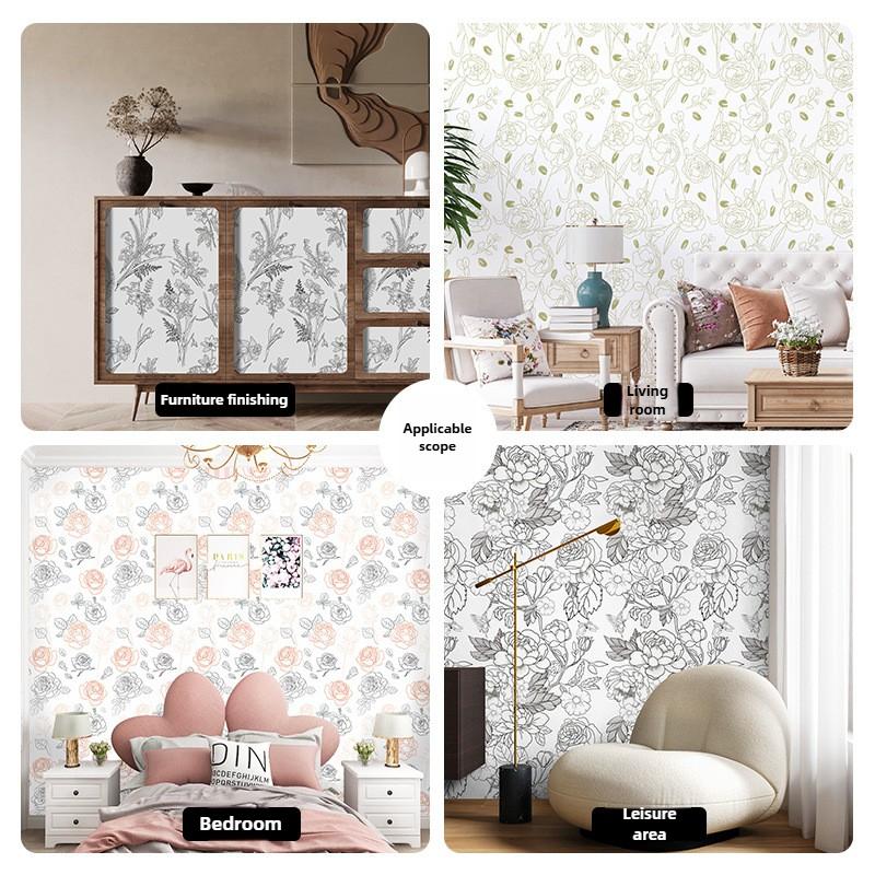 Waterproof PVC Self-adhesive Wallpaper Bedroom Background Wall Furniture Renovation Sticke