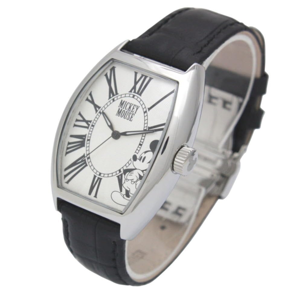 Тщательно отобранная модель часов унисекс большого размера типа «тонно» с автоматическим заводом, выполненная в стиле Микки Мауса, с ремешком из натуральной кожи, бывшие часы Ginza Muramatsu