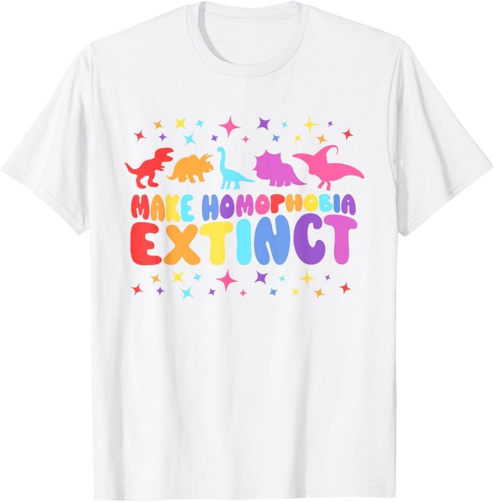 Make Homophobia Extinct LGBT Gay Pride Funny Saying Quote T-Shirt Unisex T-Shirt