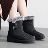 2025 Couple Cotton Shoes, Outdoor Boots, Medium High Top, Rabbit Plush, Snow Boots, Waterproof and Anti Slip Cotton Boots, Large Size