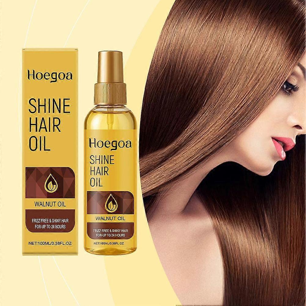 Walnut Hair Shine Essential Oil Smooth Manageable Moisturizing Dry Frizz Nourishing Moisturizing Non-Greasy Fragrance HG-A03-0632-01 100ml