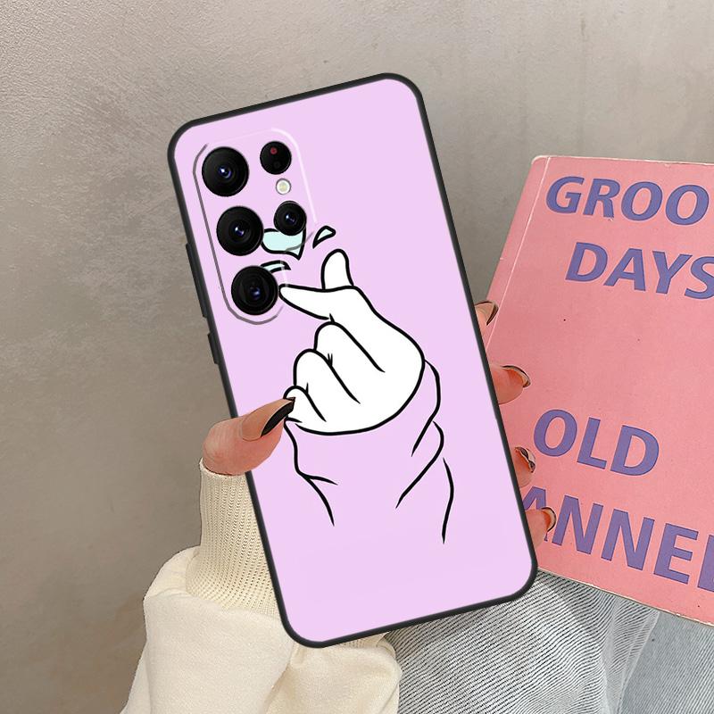 Чехол Kpop Рука Палец Сердце Для Samsung Galaxy S21 S22 S23 S24 S25 Ultra S9 S10 S25 Plus S20 FE S25 FE Чехол Coque