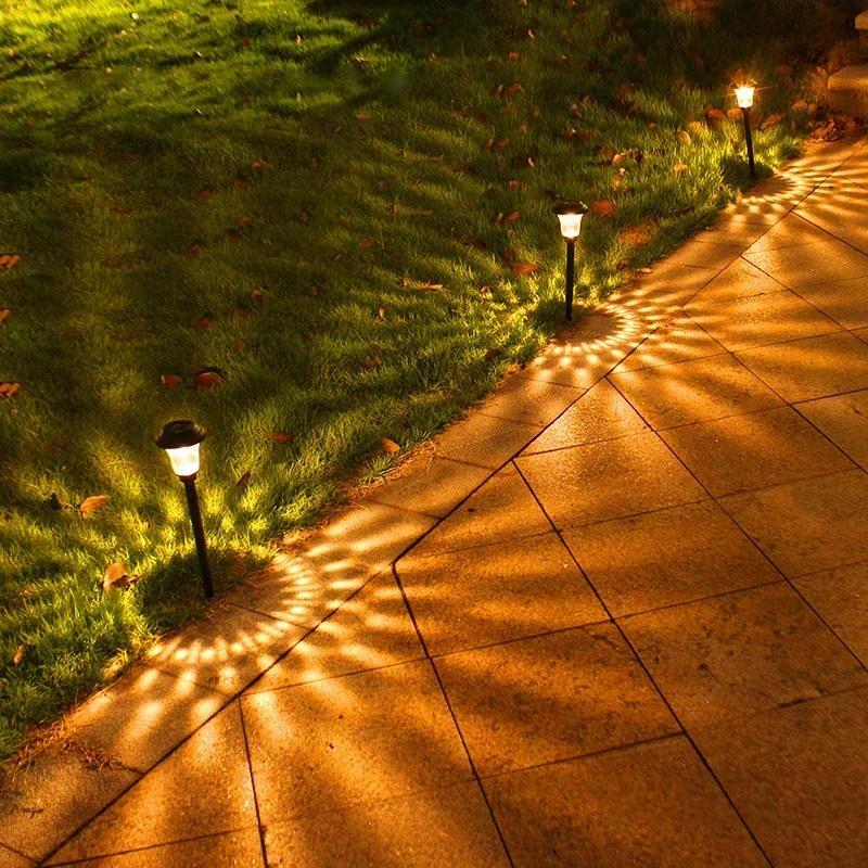 2PCs Solar Ground Lights LED Outdoor Landscape Path Lamp Waterproof Solar Garden Lights For Yard Garden Walkway Patio Driveway