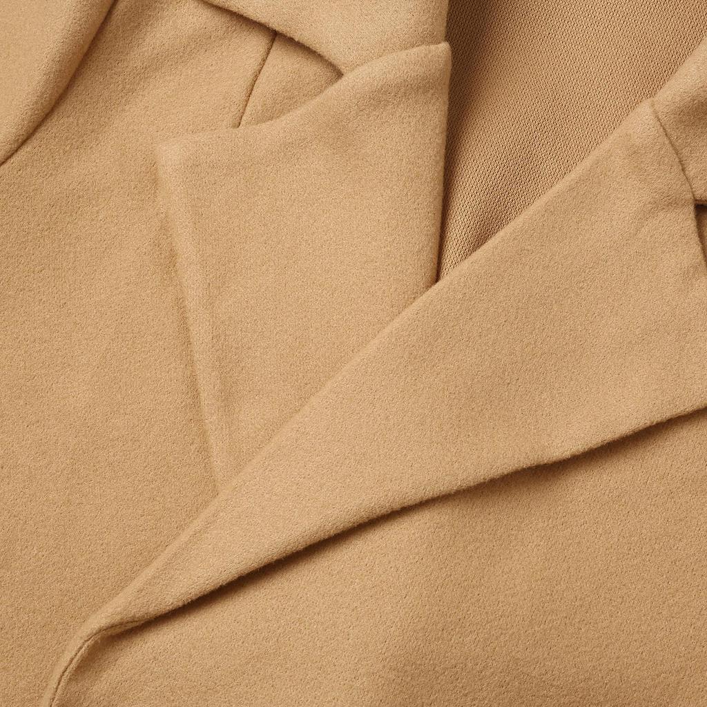 Autumn Winter Coats For Women Wool Blend Long Jackets Turn Dowmn Collar Slim Belt Bandage Outerwear Overcoat