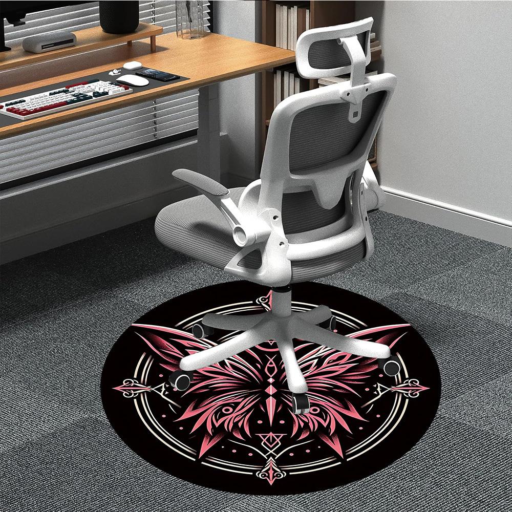 1pc Butterfly Mandala Office Round Area Rug, Under Office Chairs Bedroom Living Room Home Decor, Room Deco, Available in Various Sizes