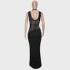 Women's Rhinestone Sleeveless Evening Dress