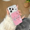 Розовый мультяшный кот Окно Чехол для телефона для iPhone 14/15/16/17 Pro Max - Защита от падения