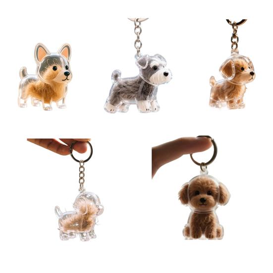 2/5Pcs Pet Hair Storage Box Keychain Portable Pet Memory Holder Secret Fur Collection Box Pet Hair Souvenir Box Keyring