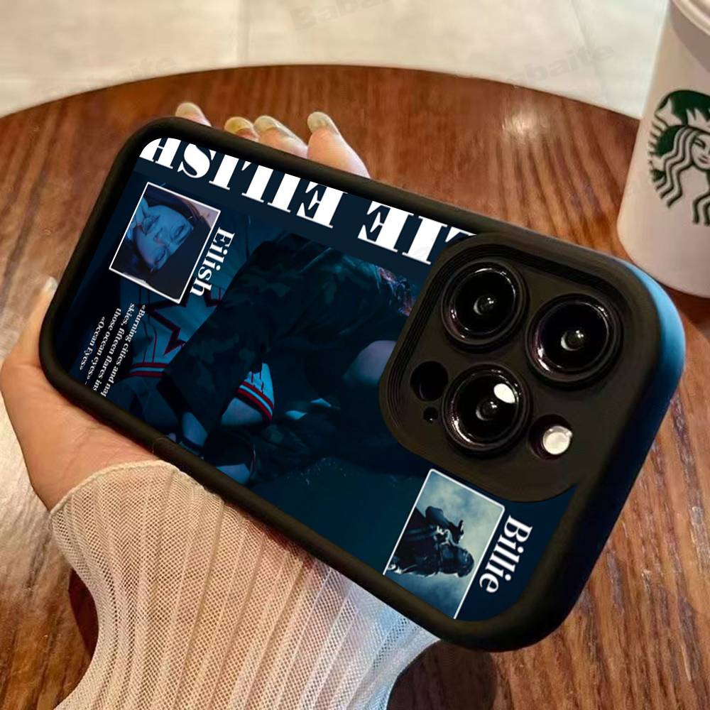 Чехол для телефона Pop E-Eilish Star B-billie Для IPhone 17 16 15 14 13 12 11 Pro Max 16E Plus INS Мягкий чехол