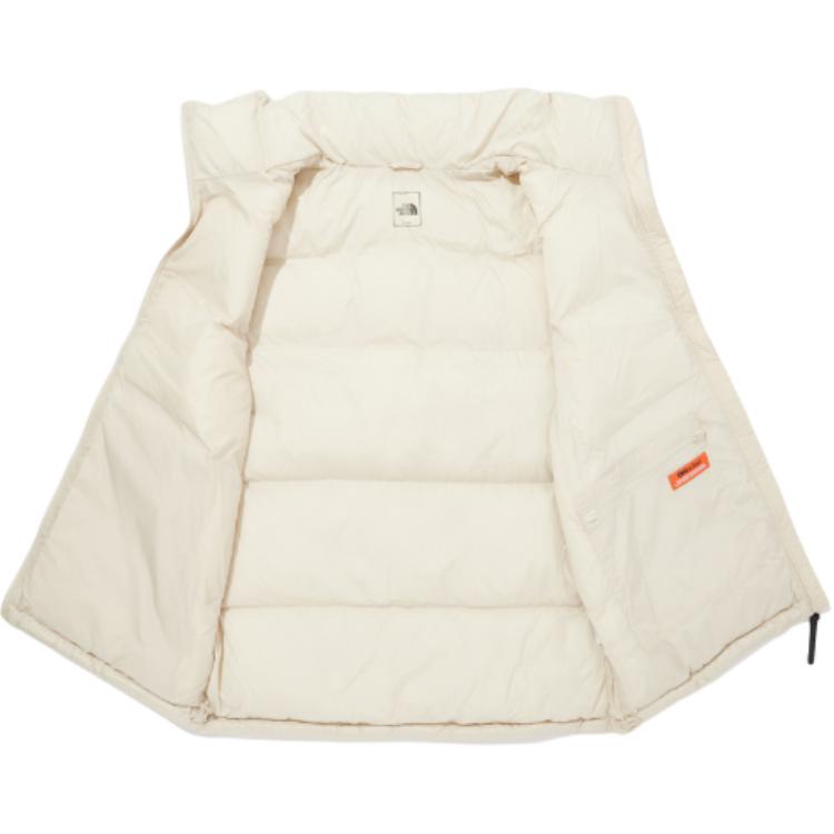 The North Face Nuptse FW24 Brand Logo Embroidered Windproof Warm Spliced Vest Unisex vest Cream NV3NQ53C