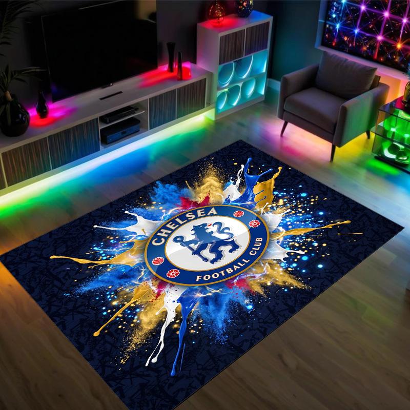 Дизайн Chelsea FC Хрустальный Велюровый Ковер Уютный Не?Нескользящий ковер с принтом для спальни, гостиной, прихожей
