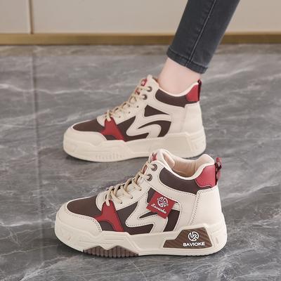 CRLAYDK модные кроссовки для женщин высокие кожаные платформы классические повседневные туфли удобные женские спортивные прогулки теннис