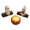 Halloween Ghost Candles Bonfire Party Resin Statue Ornaments Cute Decoration Ghost Outdoor Indoor Home Holiday Party Accessories