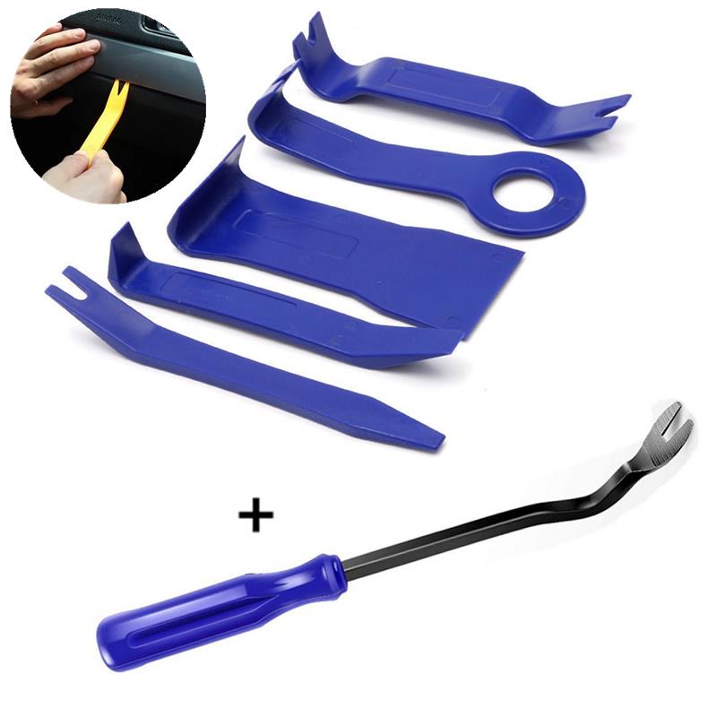 8pcs Set Car Hand Tool Car Audio Disassembly Tool Plastic Pry Bar Door Panel Disassembly Pry Panel Interior Clip Rocker Crowbar