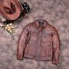 Chinese Size Vintage Genuine Leather Jacket Men Real Cowhide Suit Jacket Bomber Jacket