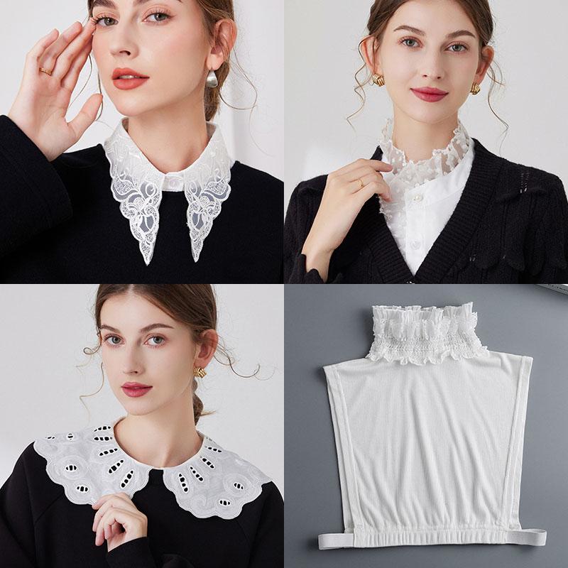 Vintage Lapel Fake Collar Female Detachable Shirt False Collar for Women Blouse Sweater Lapel Top Clothing Accessories