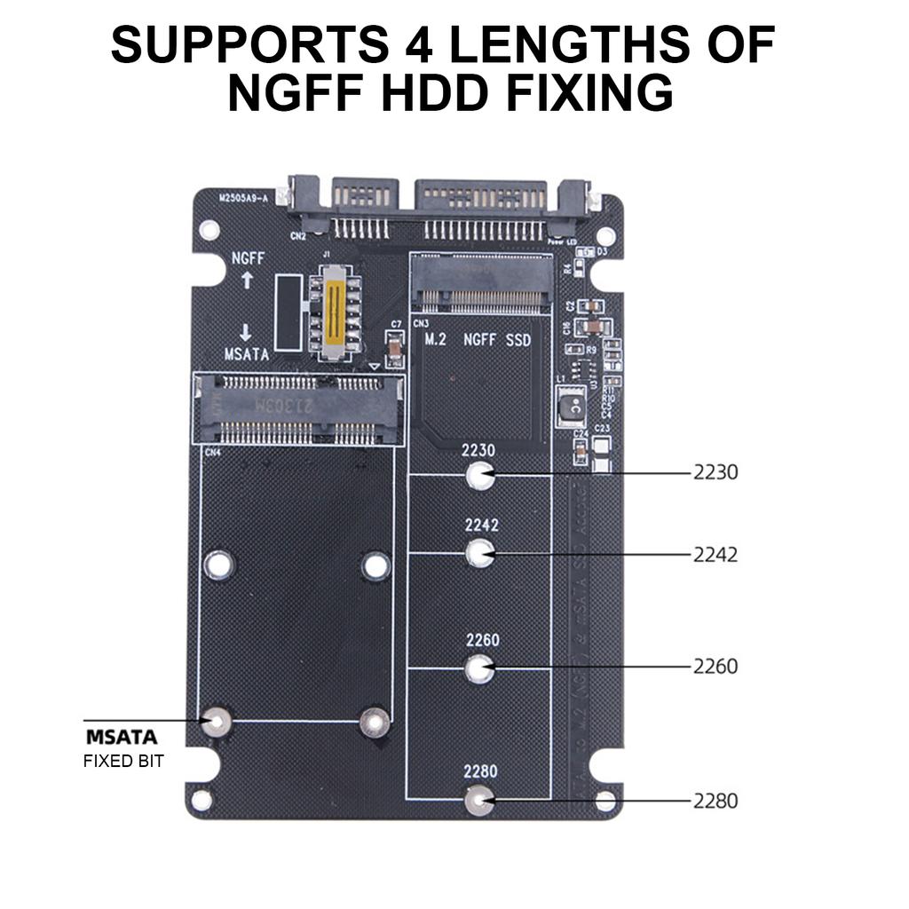 MSATA SSD Solid Disk NGFF To SATA3 External Hard Drive Enclosure Adapter M.2 Sata Protocol To Adapter Double Purpose