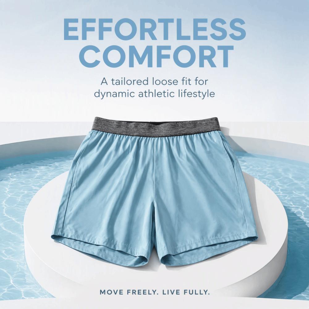 Light Blue Men’s Sport Shorts Polyester Men’s Workout Shorts Comfortable Training Shorts Men