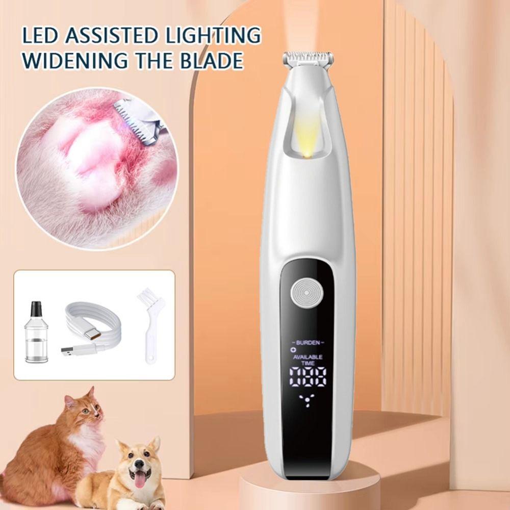 Fully Waterproof Pet Paw Hair Clippers LED Electric Dog Hair Remover Cats  Foot Shaver  Pet Care