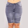 Womens Summer Elastic High Waist Short Pants Half Slim Fit Denim Jeans