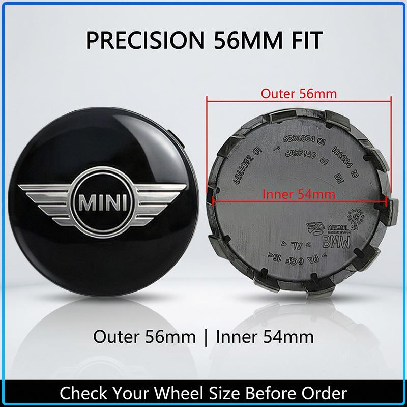 4Pcs 56MM Car Badge Emblem Wheel Center Hub Caps Rim Hubcap Cover For Mini Cooper R50 R52 R53 R55 R56 R60 R61 F54 F55 F56 F60 Clubman