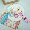 Stylish Cartoon Astronaut Bear Keychain Cute Rubber Key Accessory In Blue For Couples