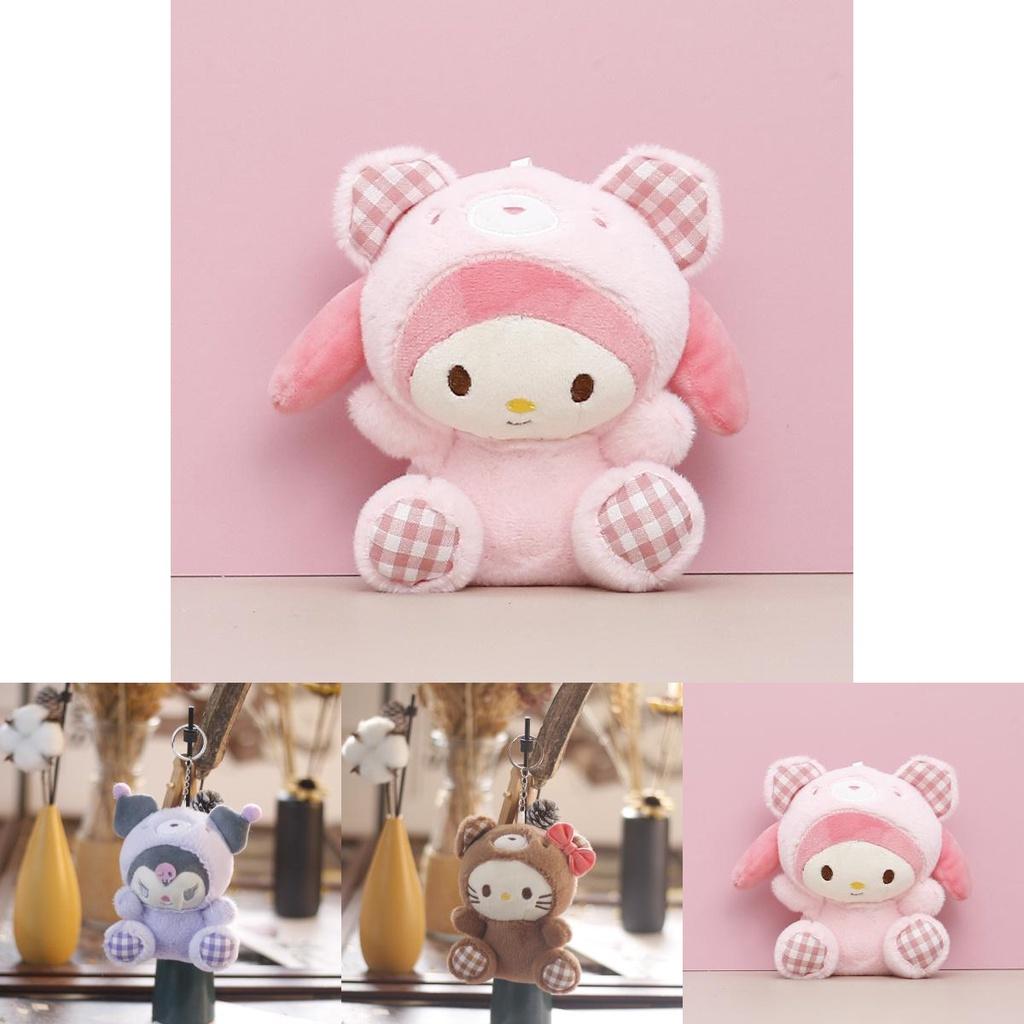Sanrio Melody Cinnamoroll Kuromi Plush Pendant Cartoon Doll Keychain Stuffed Toys