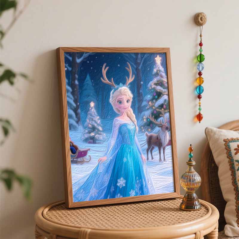 Disney Frozen snow queen oil painting hand painting art kit coloring painting handmade diy home decoration gift