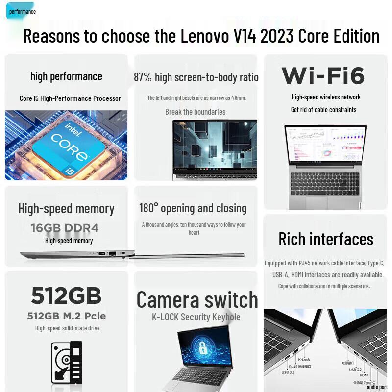 Lenovo Yangtian V14 14-inch Business Laptop (CN version)