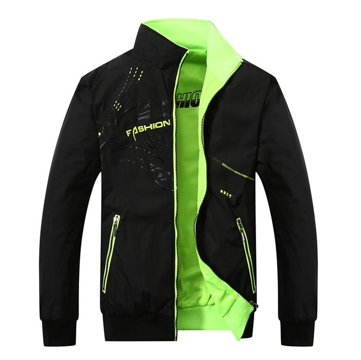 Двусторонняя мужская куртка с воротником-стойкой, весна, осень, зима, повседневная спортивная тонкая, свободная ветрозащитная и дышащая мужская куртка