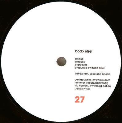 12-дюймовая пластинка BODO ELSEL Sines 27 Playhouse 1999 Германия, танцевальная электроника, б/у