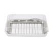 Stainless Steel Butter Cutter Box Cheese Storage Container with Transparent Cover for KitchenWhite