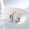Роскошные серьги с модным узором из синего циркона для женщин, одинаковые ювелирные изделия золотого цвета, элегантные висячие уши