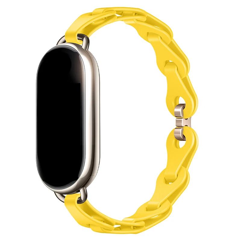 Резиновый ремешок для Xiaomi Mi Band 8 Браслет с пряжкой из нержавеющей стали для Miband 8 NFC Модный женский стиль Запасной силиконовый ремешок