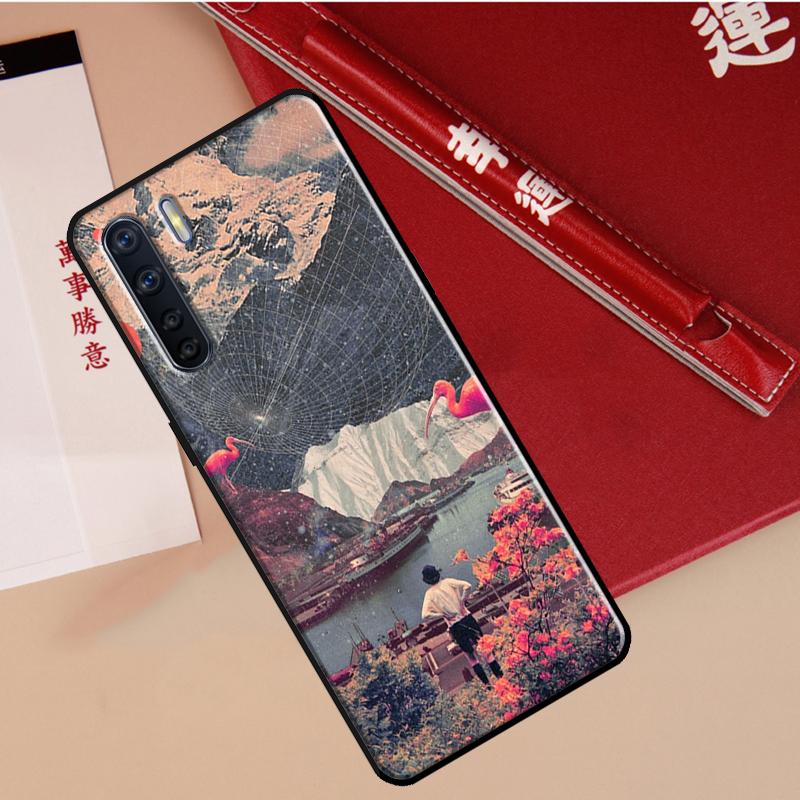 Pink Red Flamingo Case For Oppo A94 A18 A74 A57 A17 A77 A38 A58 A78 A98 A54 A80 A60 A40 A96 A76 A16 A15 A5 Pro