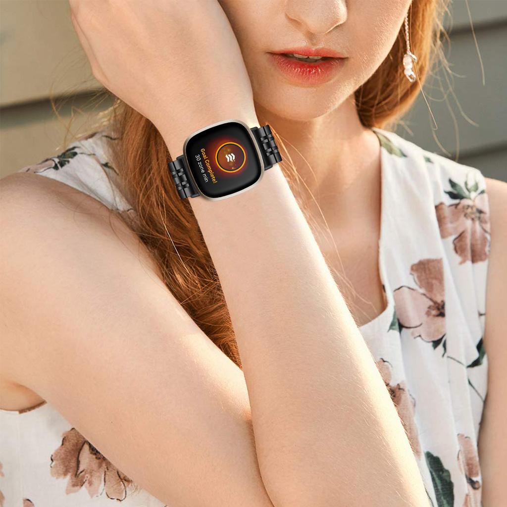 Сменный ремешок для часов Fitbit Sense 2/Versa 4 Стильный браслет из нержавеющей стали с 7 звеньями