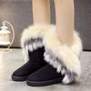 Зимние плюшевые меховые сапоги до середины икры с круглым носком для женщин, высококачественная теплая женская обувь, нескользящие, из овчины, новинка 2025 года, обувь в стиле Y2k