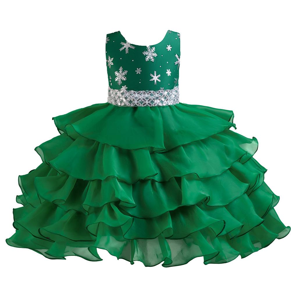 Платья для девочек Платья Рождественские пышные платья принцесс Детские рождественские красные платья для выступлений Платья для вечеринок и банкетов
