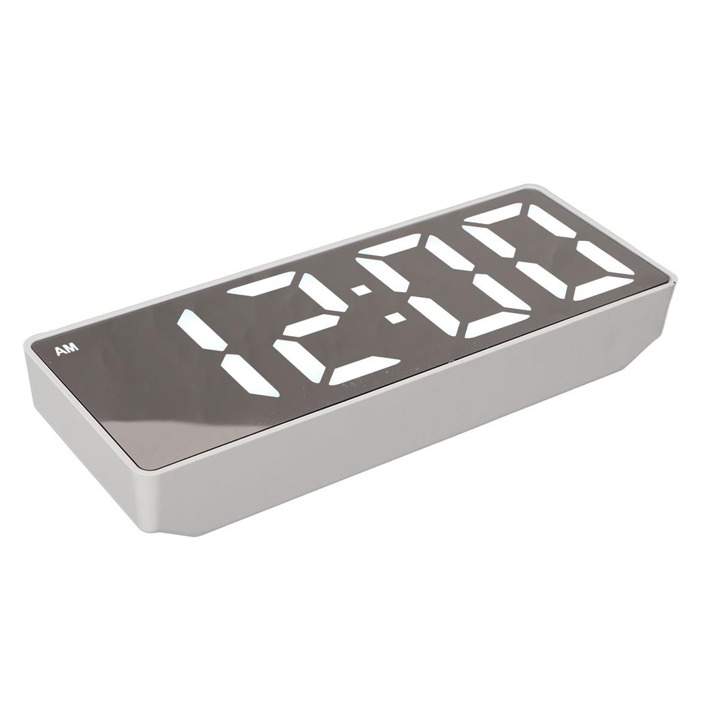 Digital Alarm Clock Temperature Display LED Mirror Electronic Clocks for Home Bedroom Decoration White