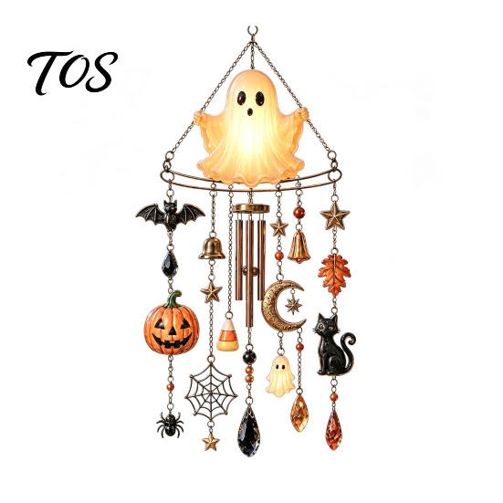 Handcrafted Spooky Home Accents Halloween Acrylic Wind Chime Pendant, Crystal Suncatcher Hanging Ornaments, Decorative Unique Seasonal Ornaments