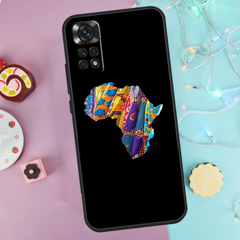 Карта Африки Африканские Ткани Чехол Для Xiaomi Redmi Note 13 Pro 14 9 10 11 12 9S 10S 11S 12S Redmi 14C 10C 12C 13C Обложка