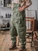 2025 Nijiang Men's Retro Khaki Washed Work Jumpsuit