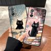 Чехол для телефона Funda для Xiaomi Mi 12 11T 10T 12T Pro 11 12X 13 Lite 14 Мультяшный Черный Кот