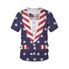 Летний топ с круглым вырезом и 3D-принтом американского флага, модная повседневная мужская футболка с коротким рукавом